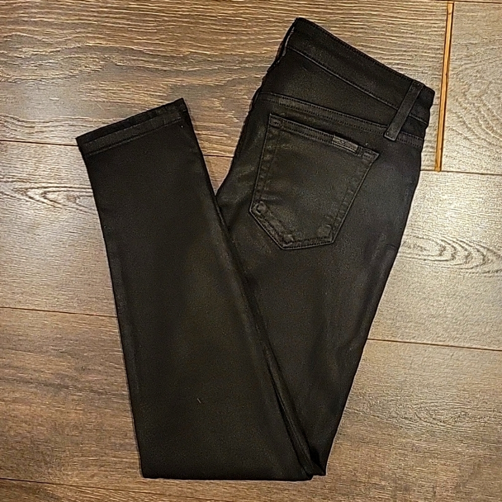 ❤️ JOES COATED CROPPED SKINNY JEANS IN JET BLACK, 10 (30) - Picture 6 of 12